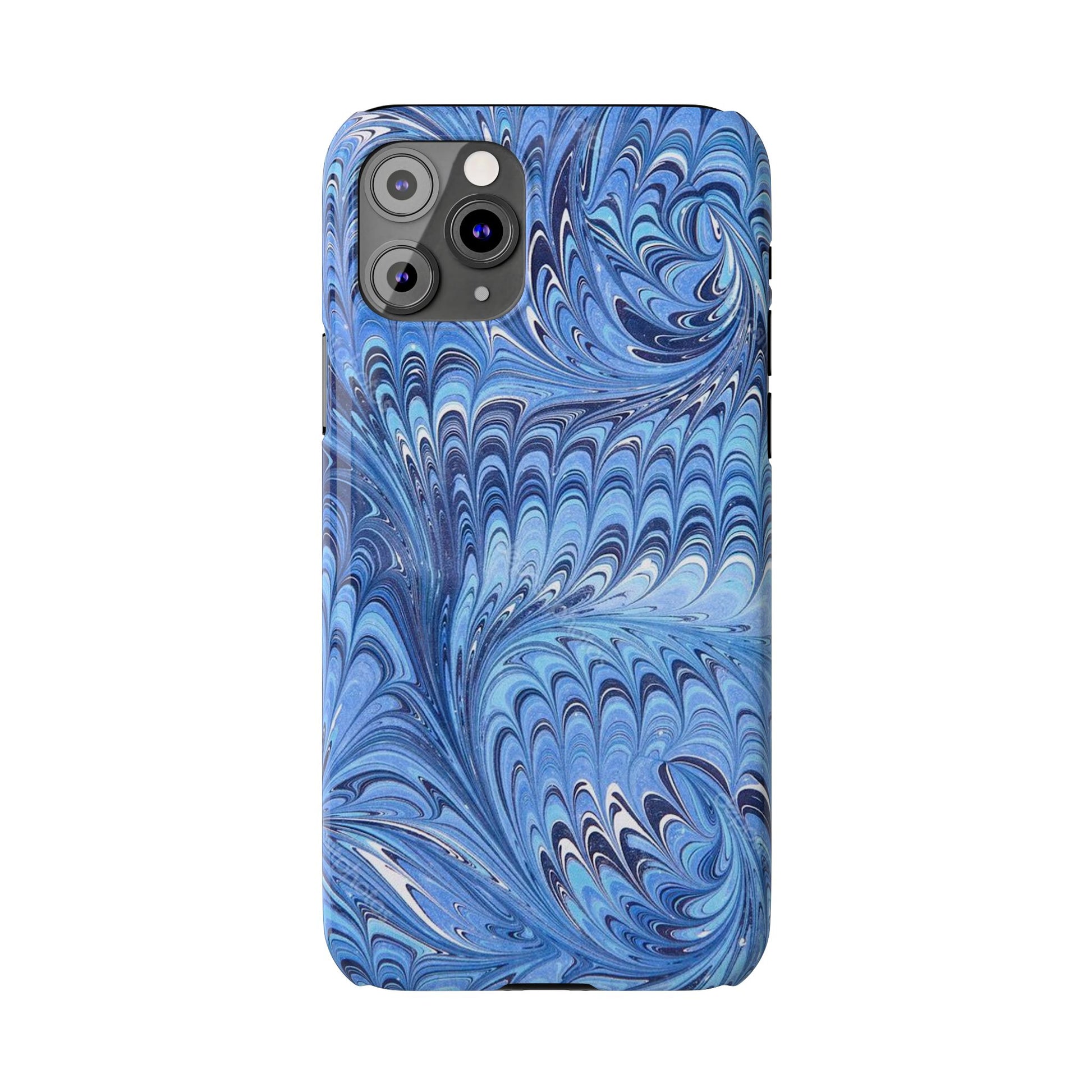 Blue Italian Marbled Design, Green and Blue Pallet, Slim Phone Case