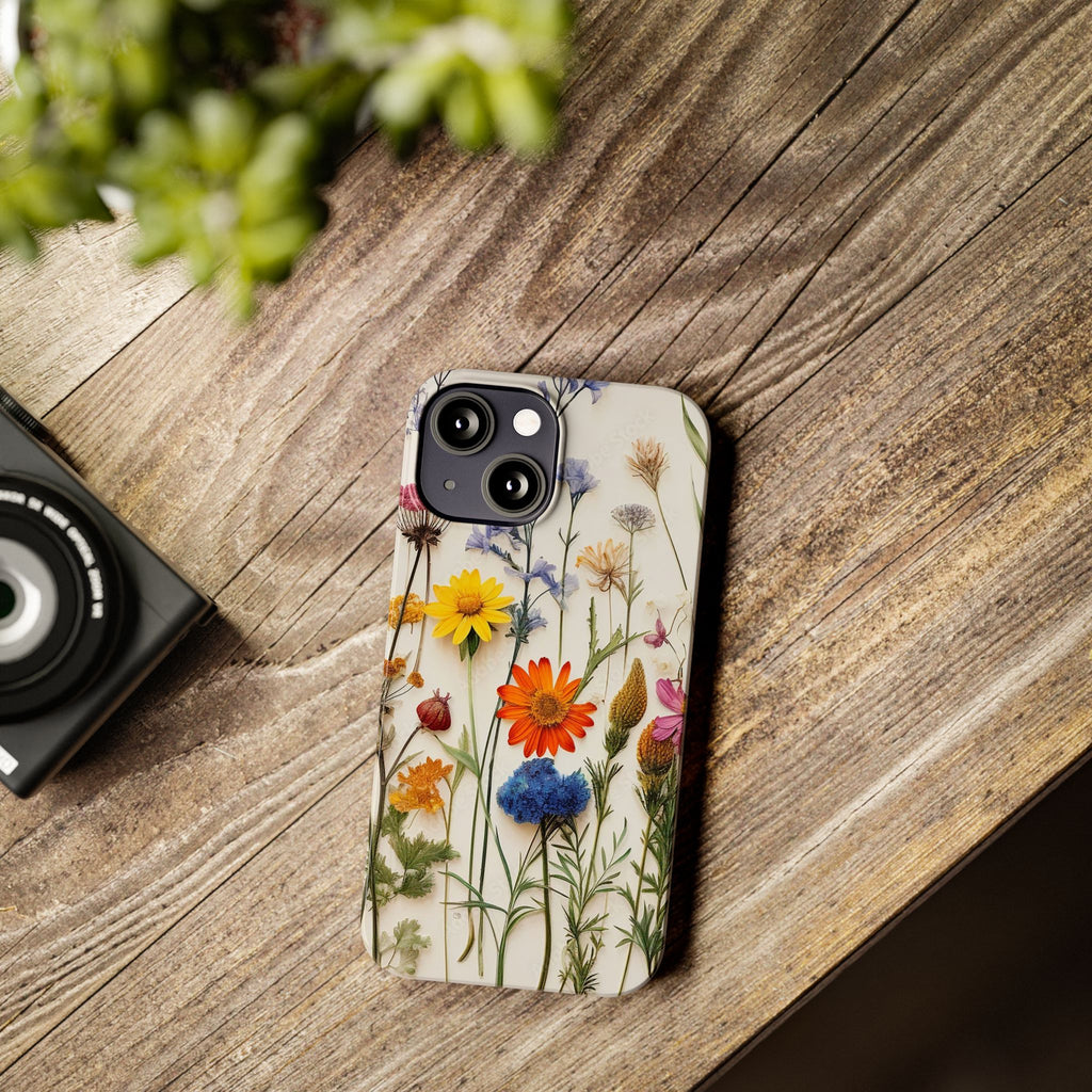Floral Phone Cases, Slim Protective Cover, Pressed Flowers Design, iPhone 17 Case, Botanical Phone Accessories, Floral Theme Phone Case