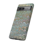 Blue and Green Feather Marbled Phone Case — Dual Layer - Tough Protective Phone Cover