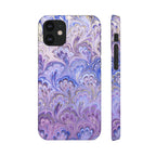 Marbled Feather Lavender + Purple Swirl - Single Layer Slim Phone Case