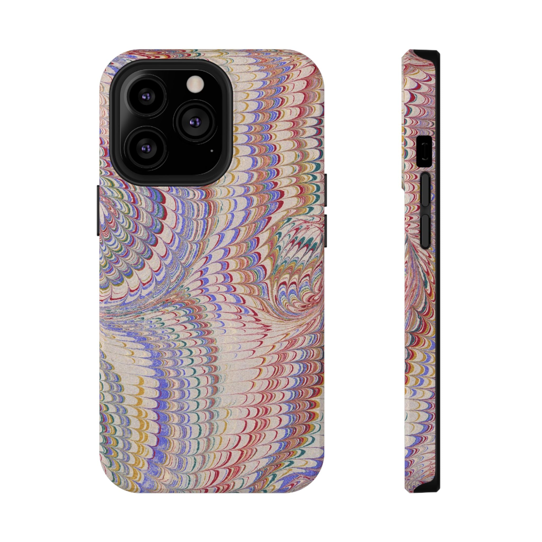Pink and Lavender Pastel Italian Vintage Feathered Design iPhone17 + Many Makes and Models of Phone Cases