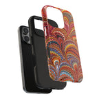 Reds and Blues Italian Peacock Feather Design Dual Layer Phone Case