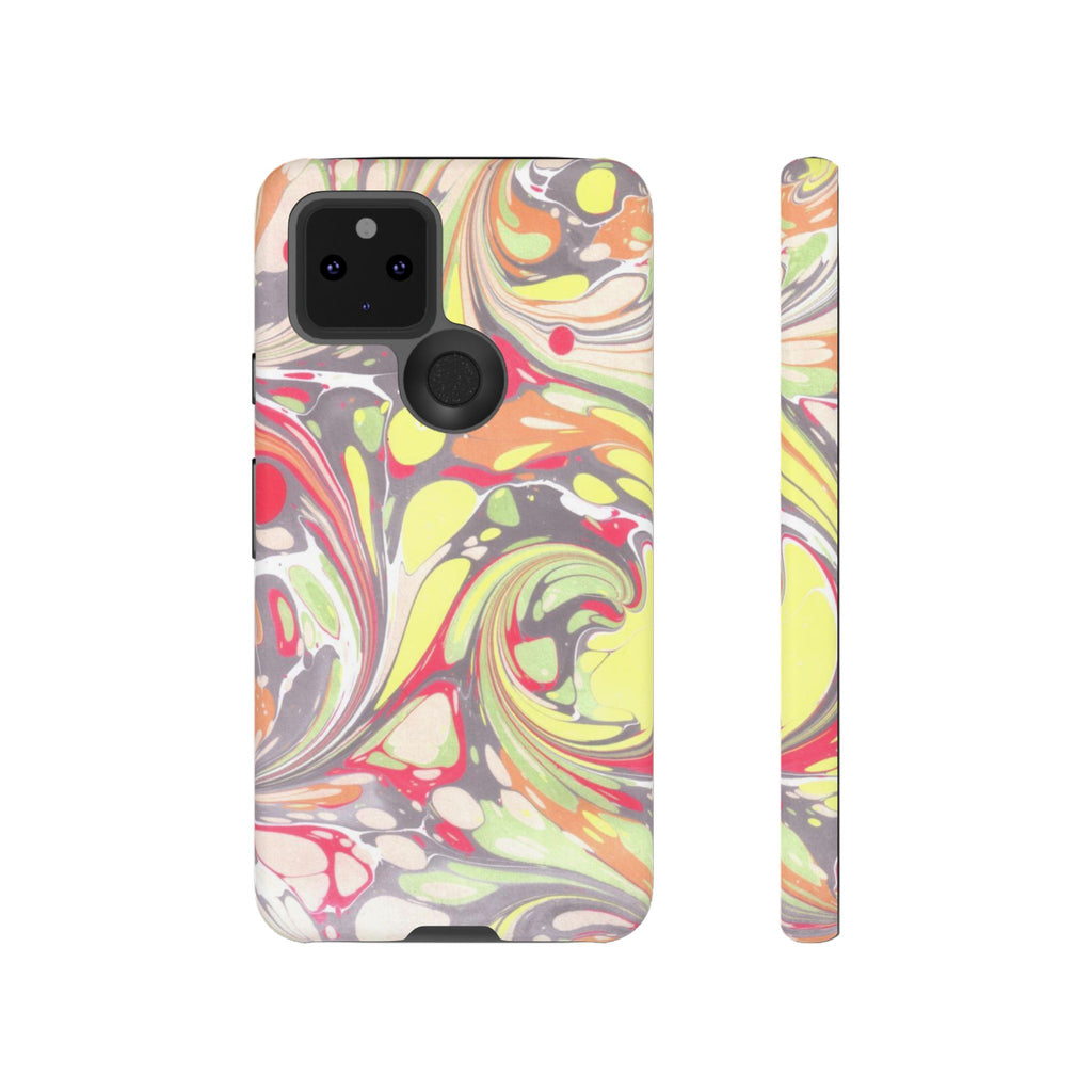 Yellow and Pink Swirl Marbled Italian Phone Case - Dual Layer - Matte or Glossy