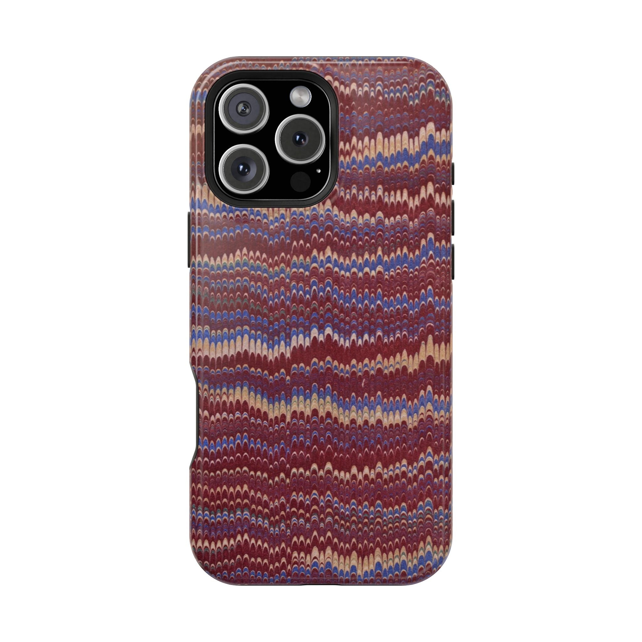 Burgundy and Blue Hues Italian Vintage Marble Design Phone Case for Apple + Samsung