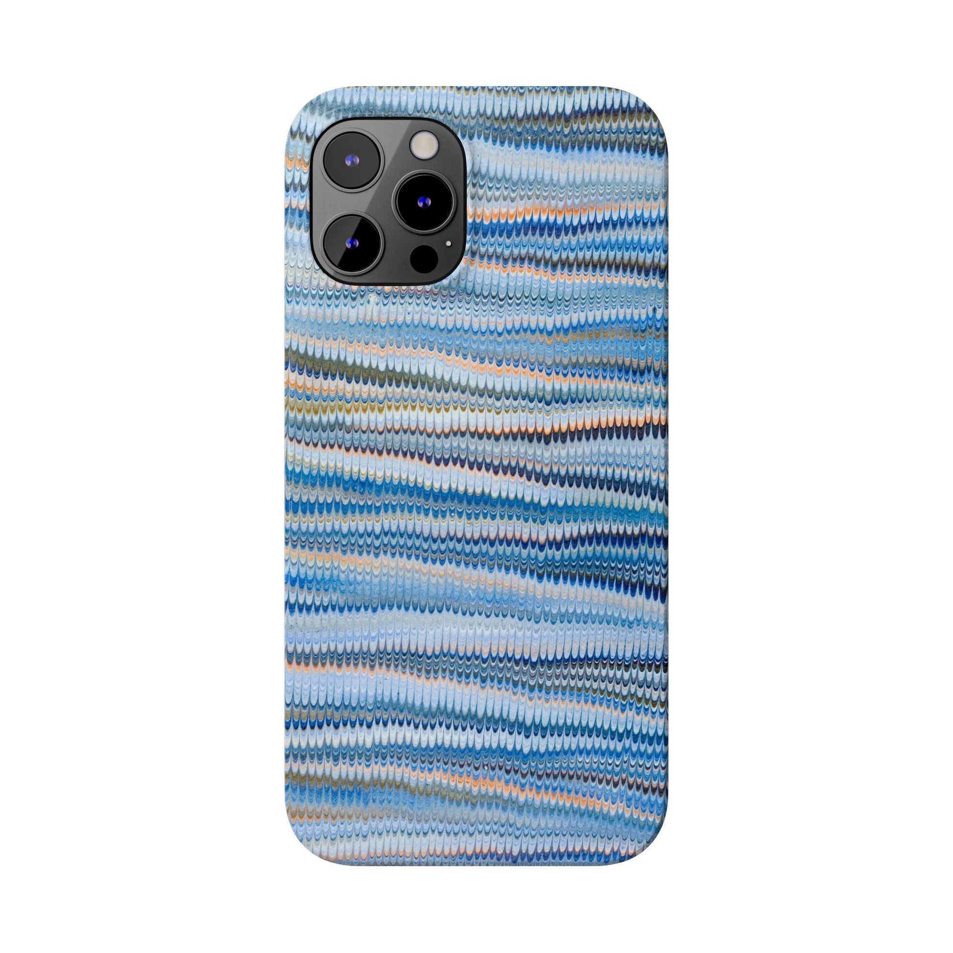 Blue Italian Hand-Painted and Vintage Marbled Inspired Paper Design, Italy Feather Phone Case, iPhone15 Case and all iPhone Case Sizes