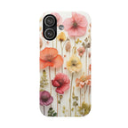 Pink Floral Pressed Flowers - Slim Case