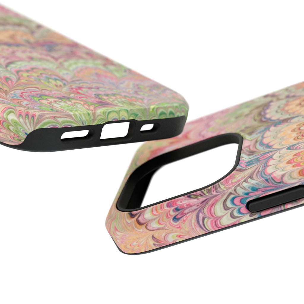 Marbled Pastel Pink and Green Impact-Resistant Phone Case for Apple + Samsung