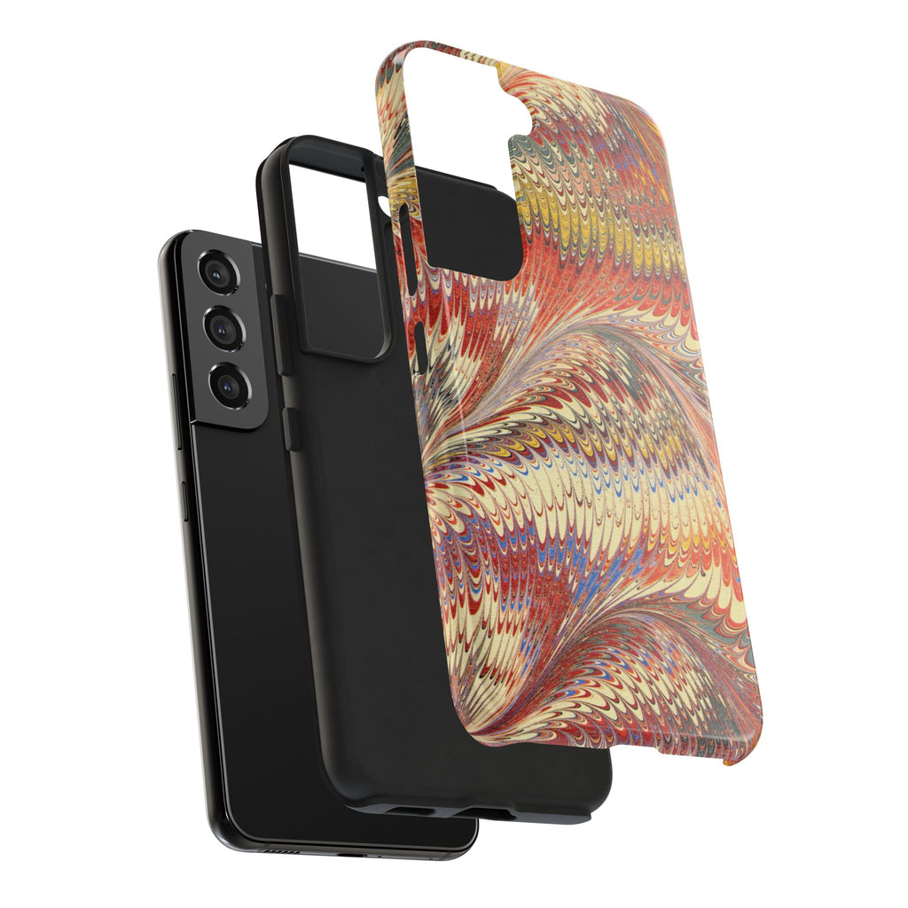 Marbled Swirl Tough Phone Case - Red Rust Orange Fall Colors, Heavy Duty Case. Alternative: Protective Phone Cover, Durable Smartphone Case,