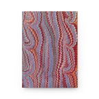 Burgundy & Light Blue Italian Feather Marble Hardcover Journal — Matte