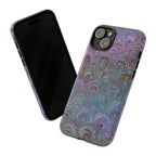 Lavender Marbled Peacock Durable Phone Case - Matte or Glossy