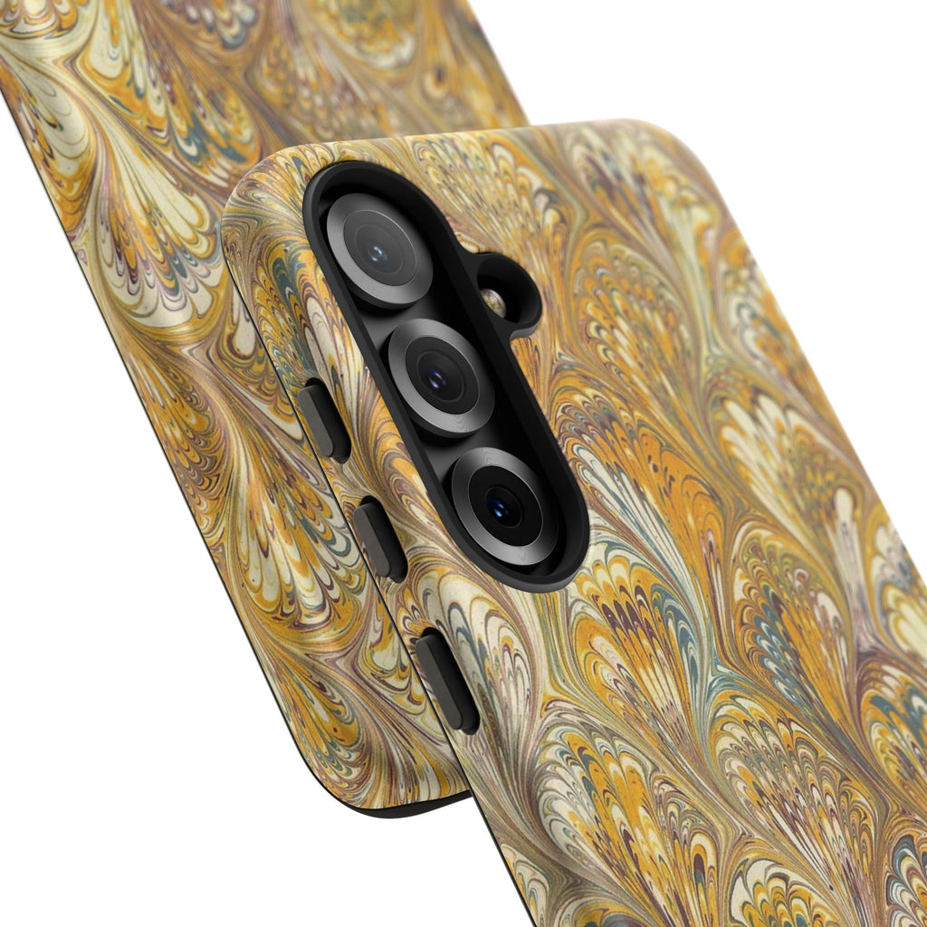 Golden Yellow Marbled Italian Phone Case - Dual Layer - Matte or Glossy