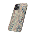 Italian Vintage Marbled Paper Design on iPhone Cases, Artistic Protection for Your Device in Elegant Beige, Blue, Burgundy