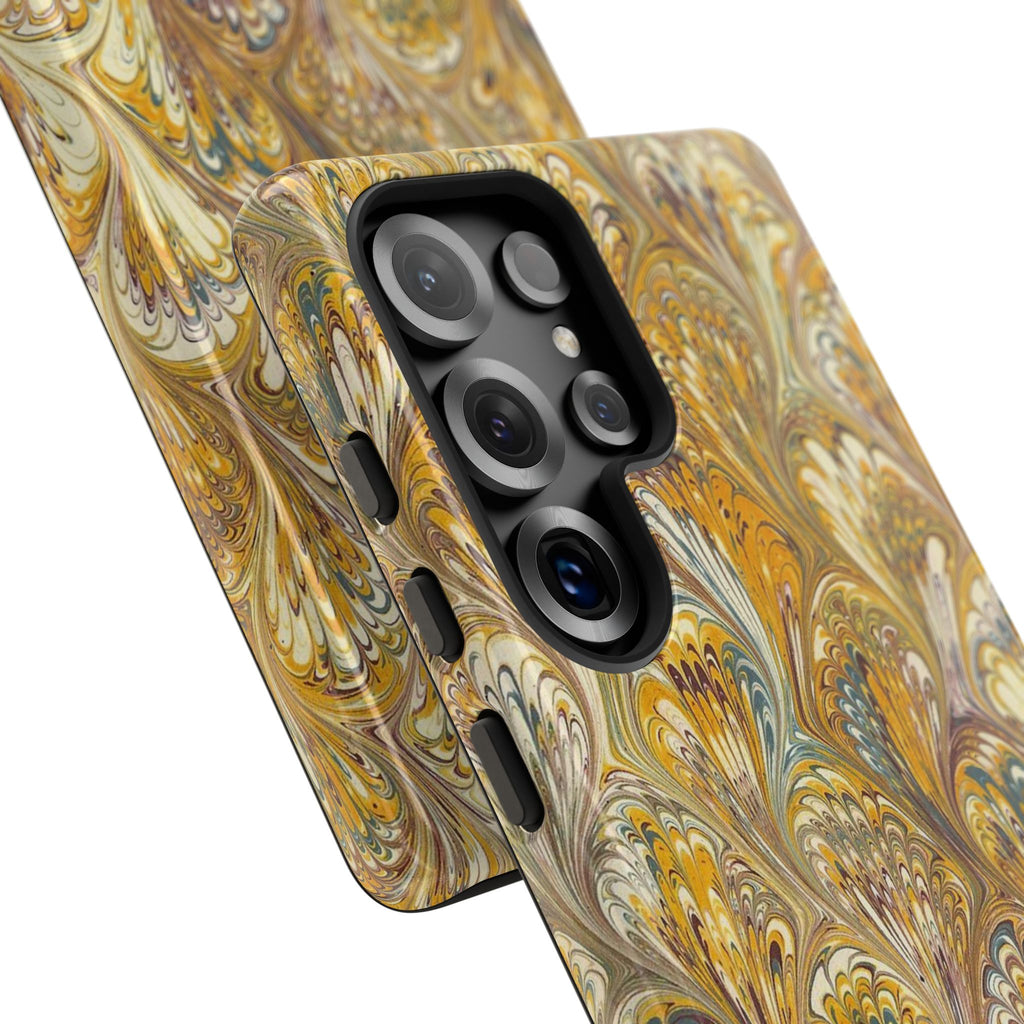 Golden Yellow Marbled Italian Phone Case - Dual Layer - Matte or Glossy