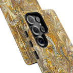 Golden Yellow Marbled Italian Phone Case - Dual Layer - Matte or Glossy