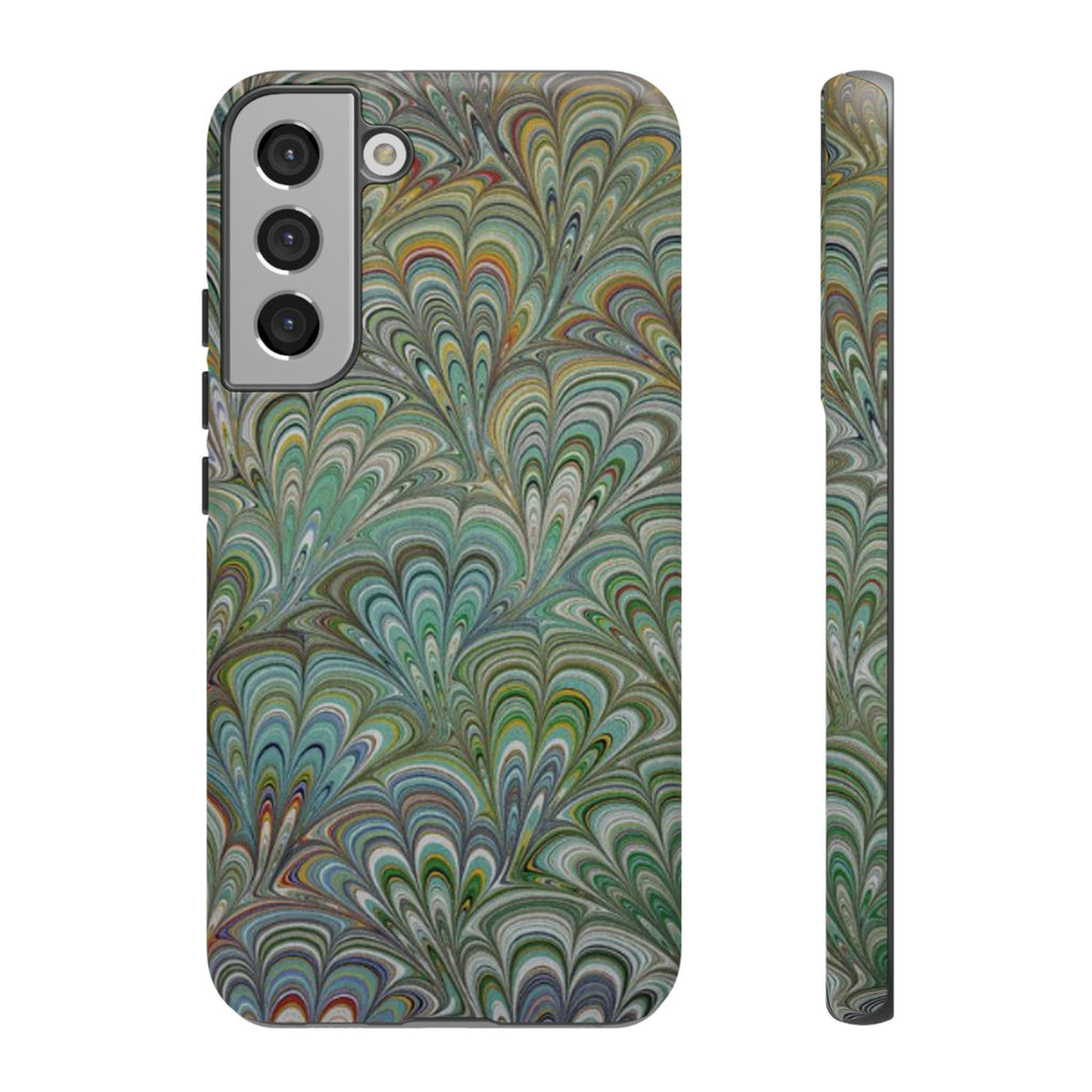 Green Peacock Marbled Phone Case — "Tough Cases" Ultra-Tough Protective Cover