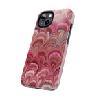 Pretty in Pink - Peacock Marble Italian Tough Phone Case — Durable Marbled Phone Case