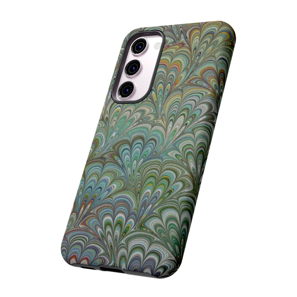 Green Peacock Marbled Phone Case — "Tough Cases" Ultra-Tough Protective Cover