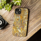 Golden Yellow Marbled Italian Phone Case - Dual Layer - Matte or Glossy