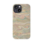 Beige Swirl Marbled Feather Phone Case