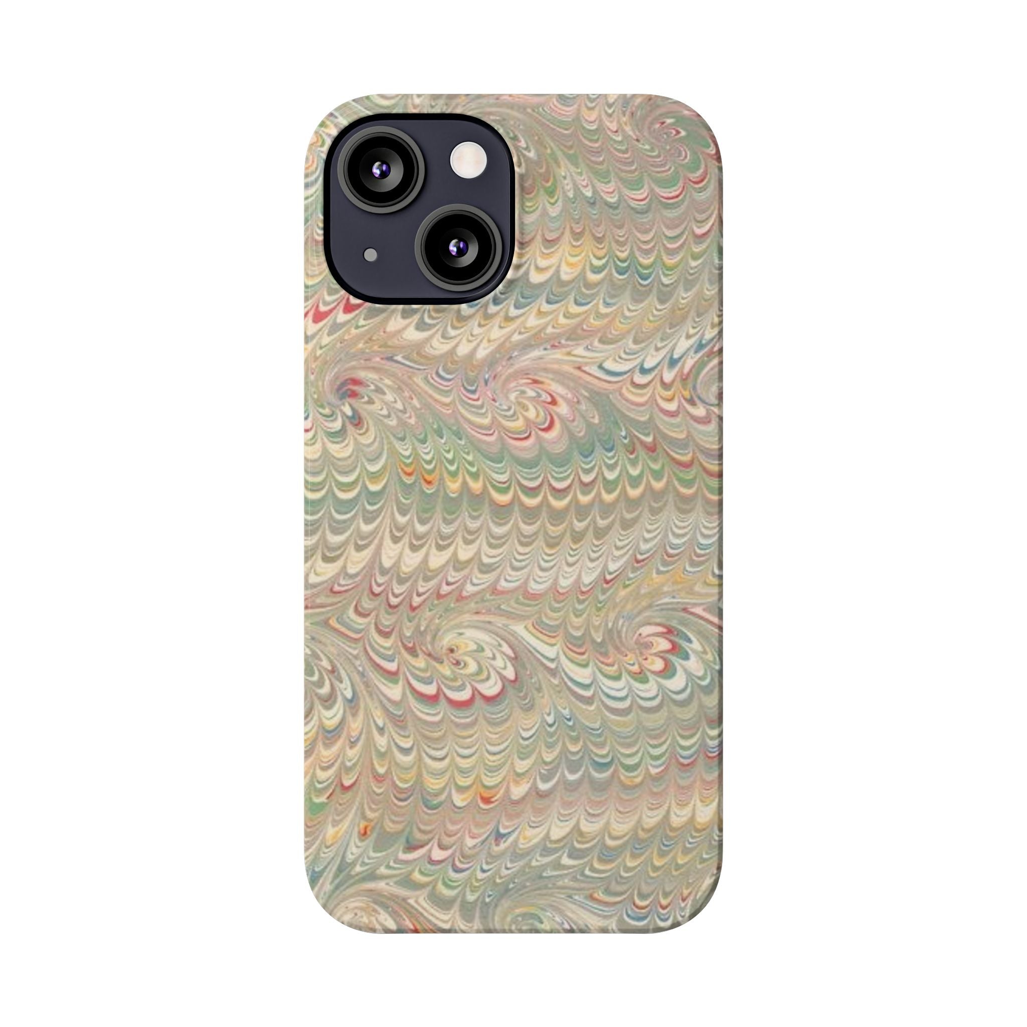 Beige Swirl Marbled Feather Phone Case