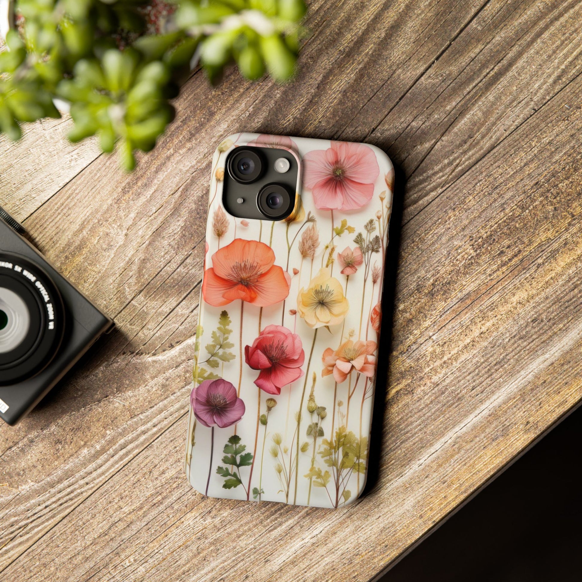 Floral, Pressed Flowers, Pink, Pastels, iPhone 16 and Other Sizes Phone Case, Mag Safe
