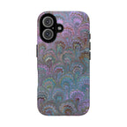 Lavender Marbled Peacock Durable Phone Case - Matte or Glossy