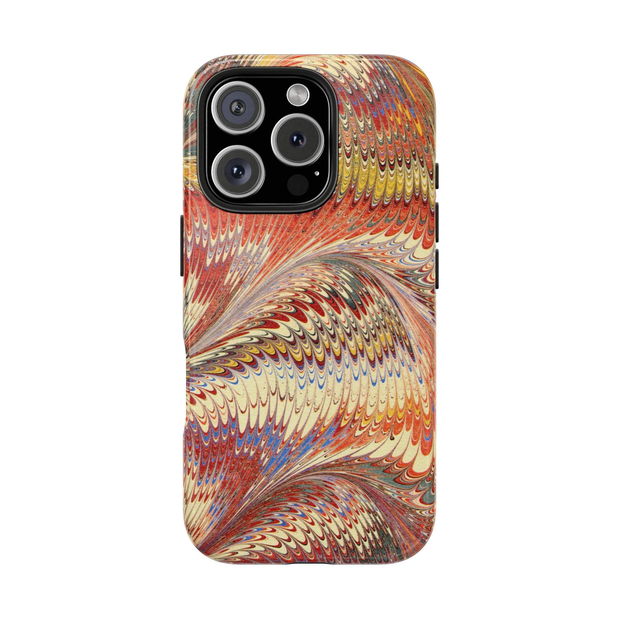 Marbled Swirl Tough Phone Case - Red Rust Orange Fall Colors, Heavy Duty Case. Alternative: Protective Phone Cover, Durable Smartphone Case,