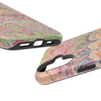 Marbled Pastel Pink and Green Impact-Resistant Phone Case for Apple + Samsung