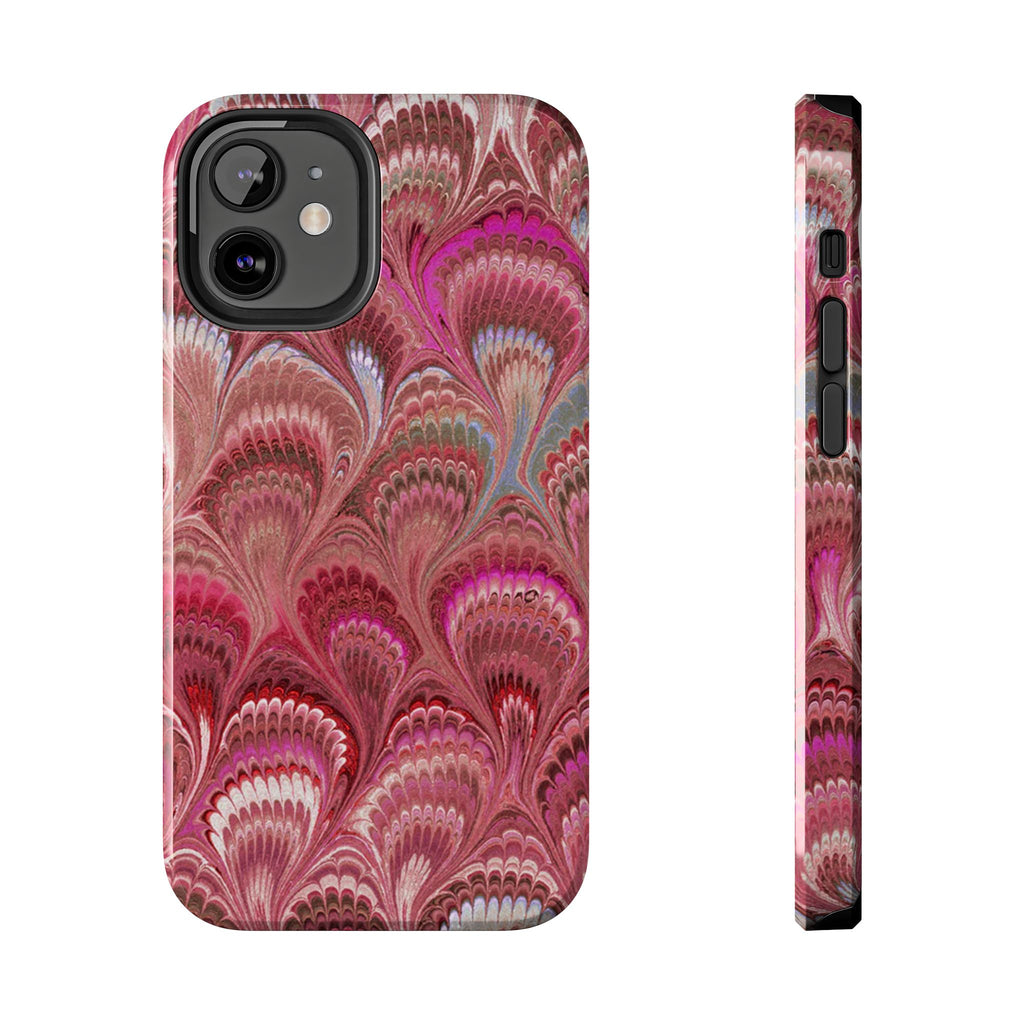 Pretty in Pink - Peacock Marble Italian Tough Phone Case — Durable Marbled Phone Case
