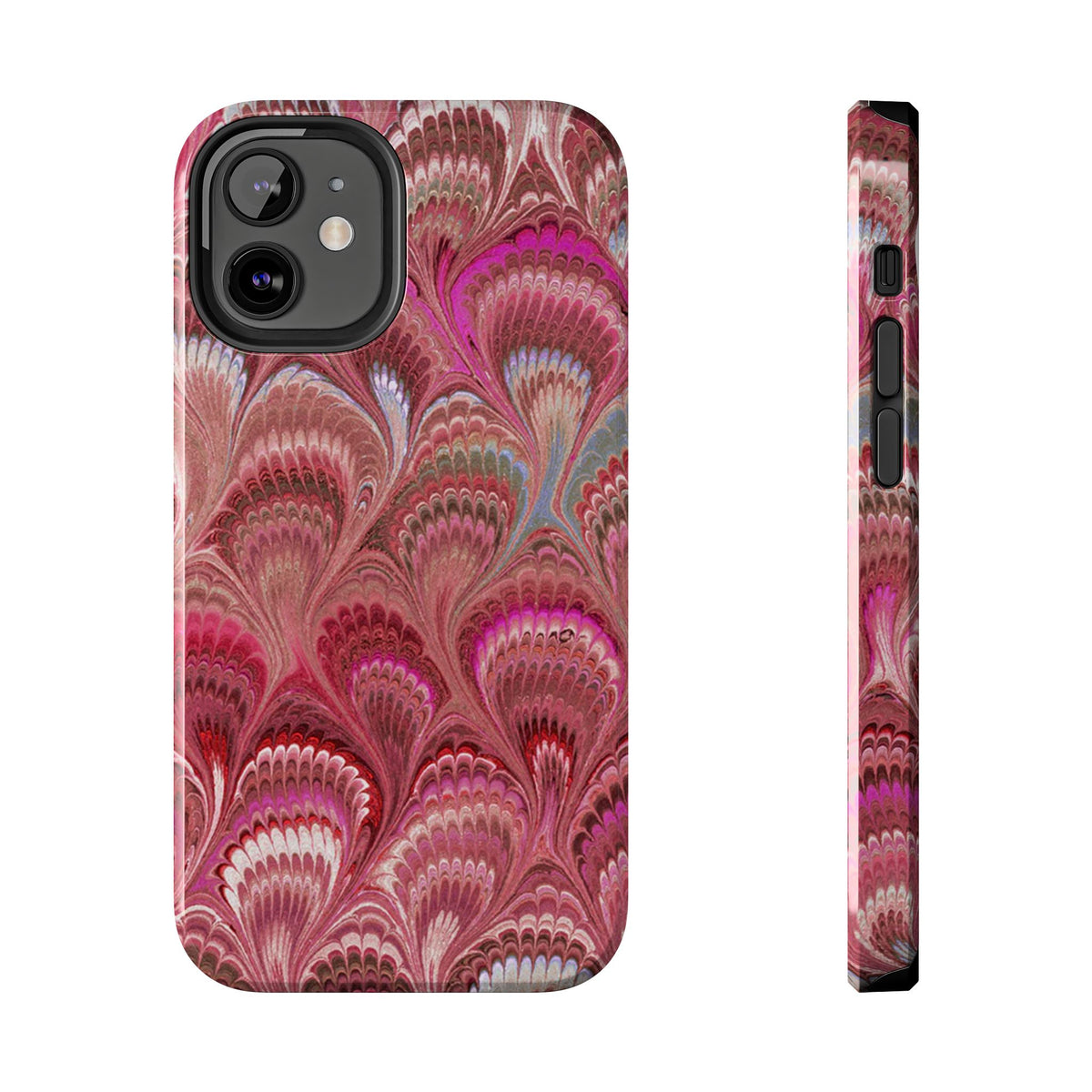 Pretty in Pink - Peacock Marble Italian Tough Phone Case — Durable Marbled Phone Case