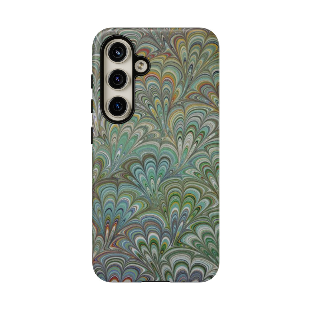 Green Peacock Marbled Phone Case — "Tough Cases" Ultra-Tough Protective Cover