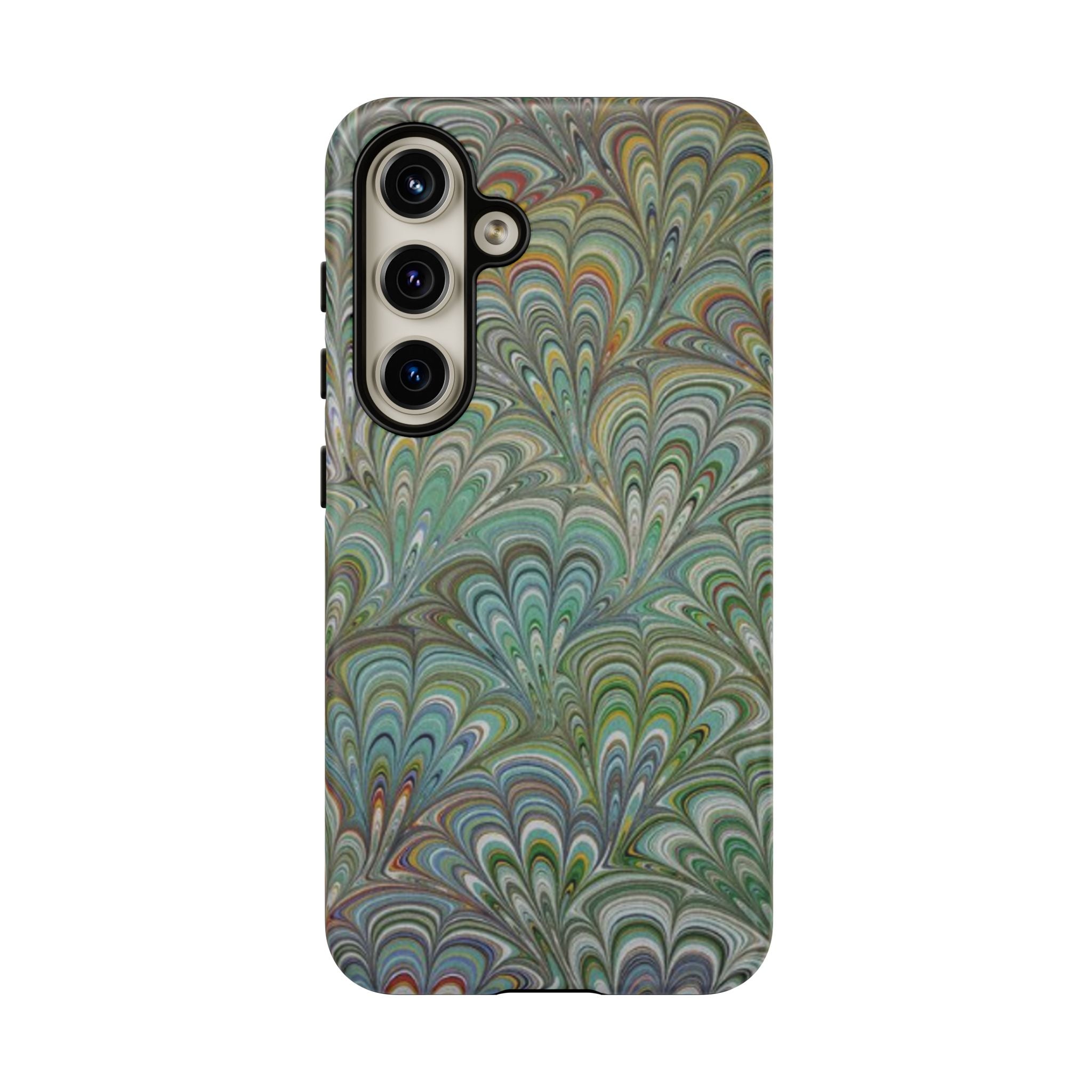 Green Peacock Marbled Phone Case — "Tough Cases" Ultra-Tough Protective Cover