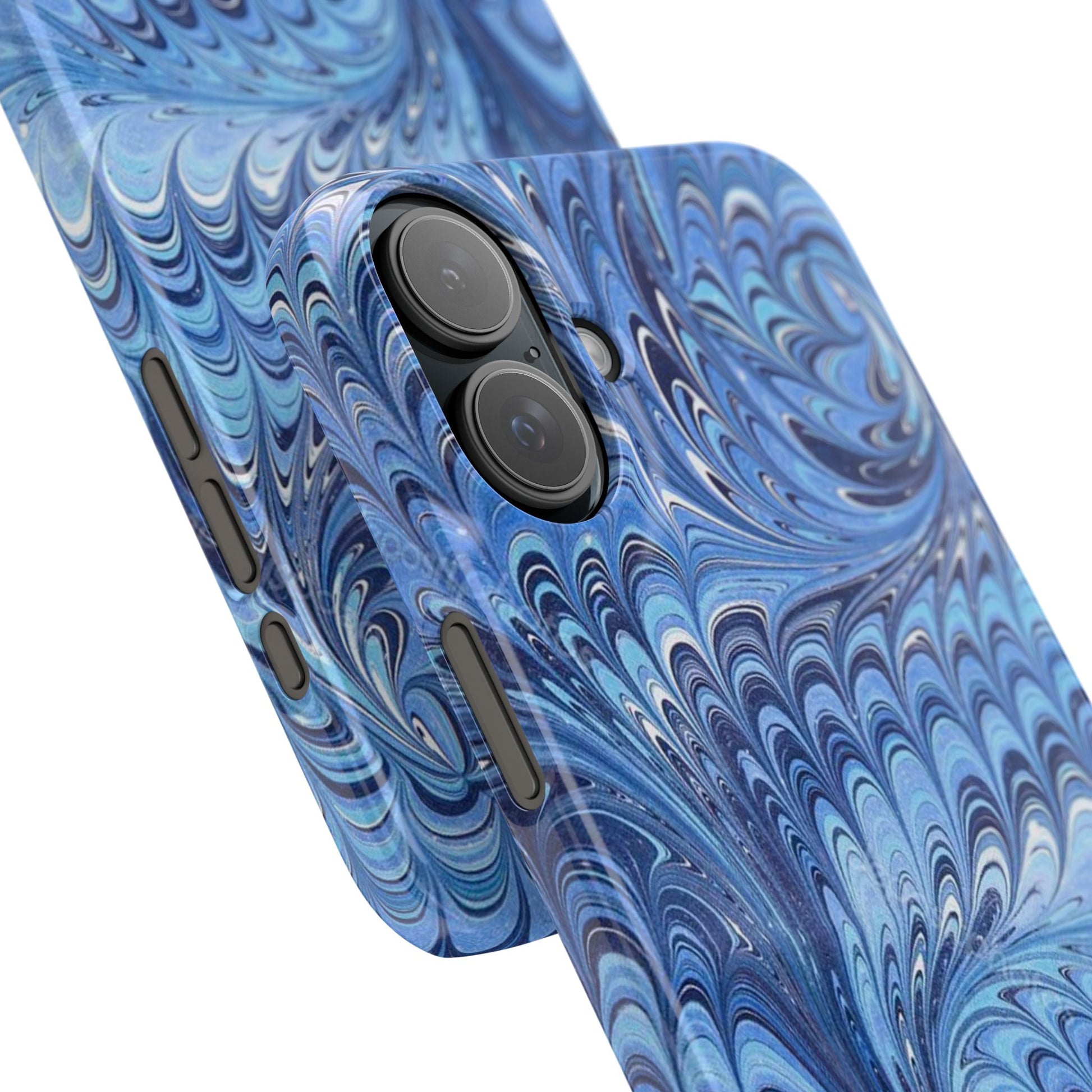 Blue Italian Marbled Design, Green and Blue Pallet, Slim Phone Case