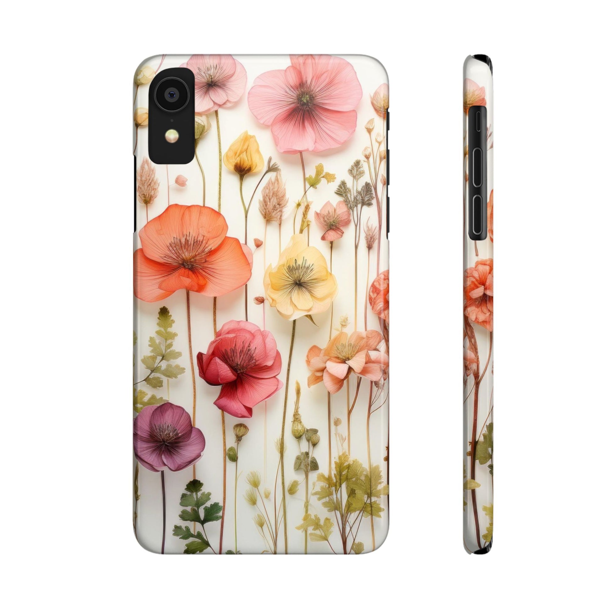 Floral, Pressed Flowers, Pink, Pastels, iPhone 16 and Other Sizes Phone Case, Mag Safe