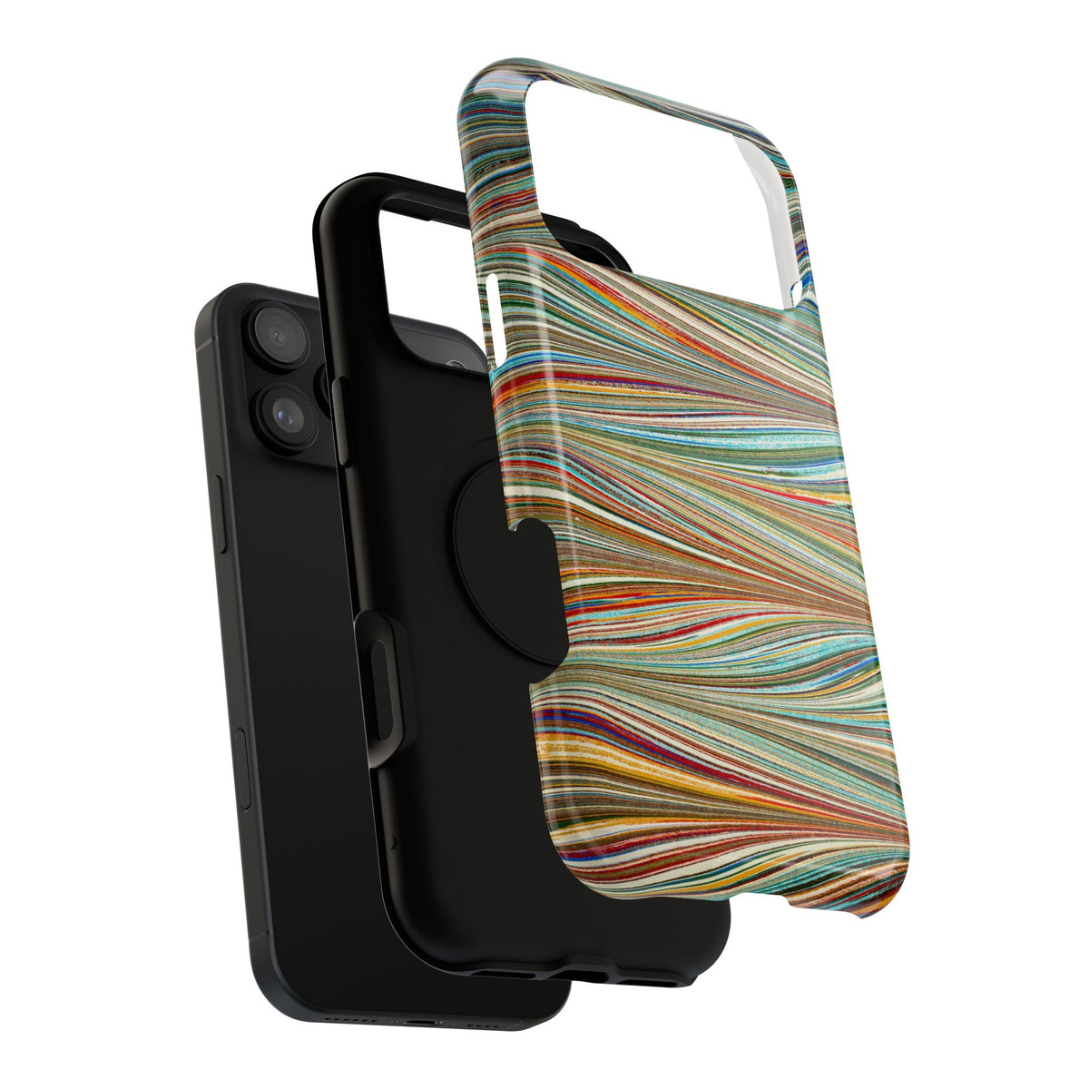 Traditional Hand-Marbled Florentine Multi-Colored Dual Layer Phone Case