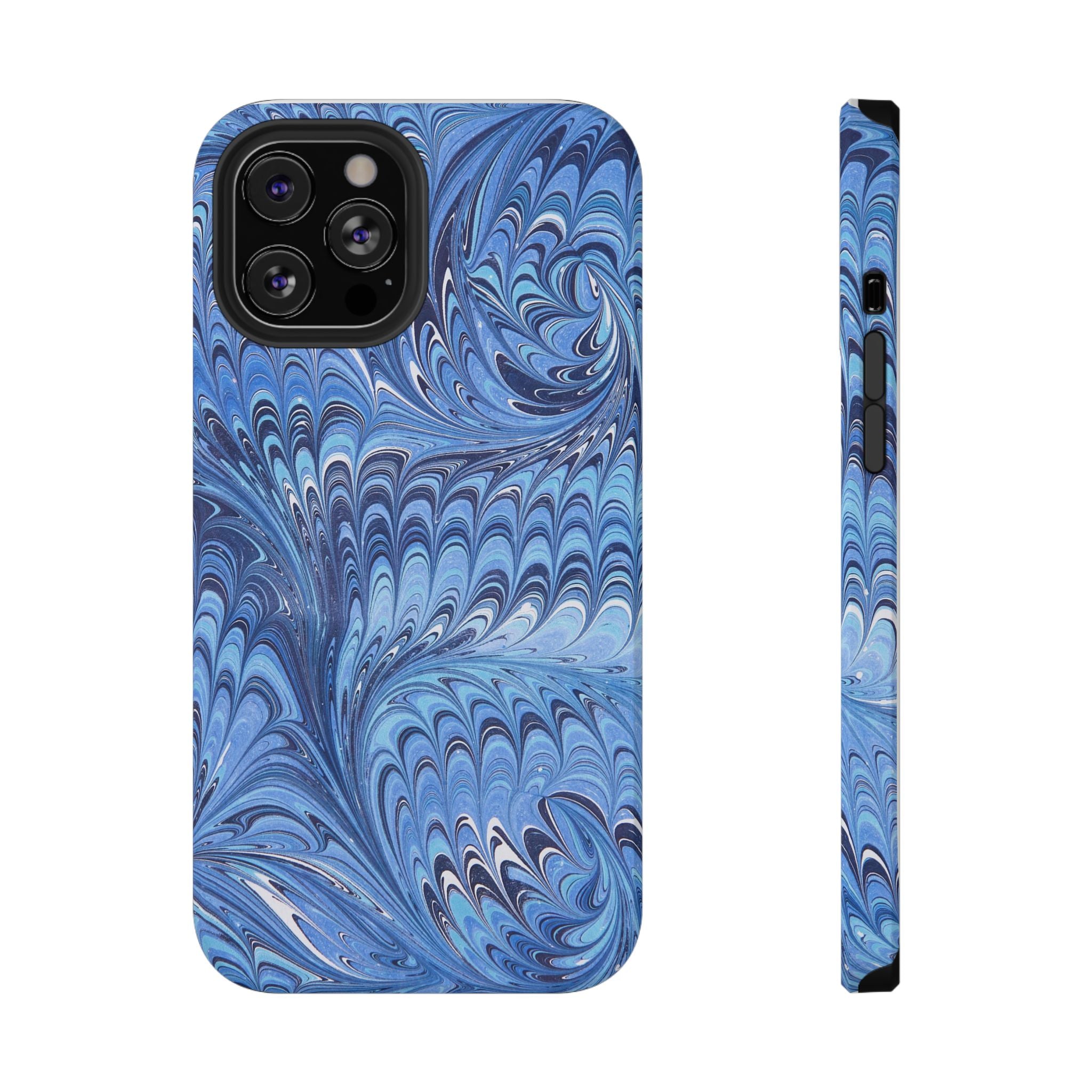 Blue Marbled Swirl Phone Case - Dual Layer Case