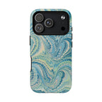 Aqua + Green Marble Phone Case - Impact-Resistant Durable - Dual Cover Design