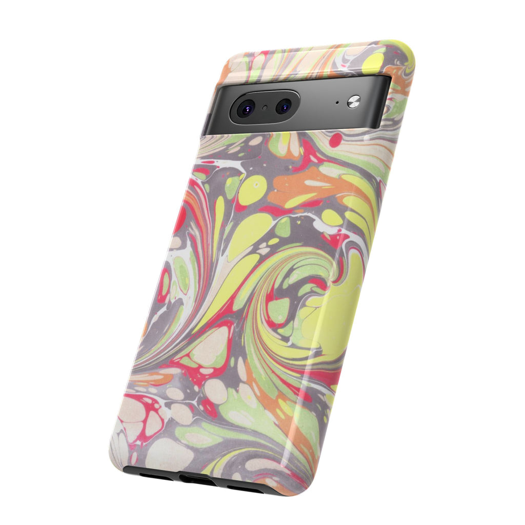 Yellow and Pink Swirl Marbled Italian Phone Case - Dual Layer - Matte or Glossy