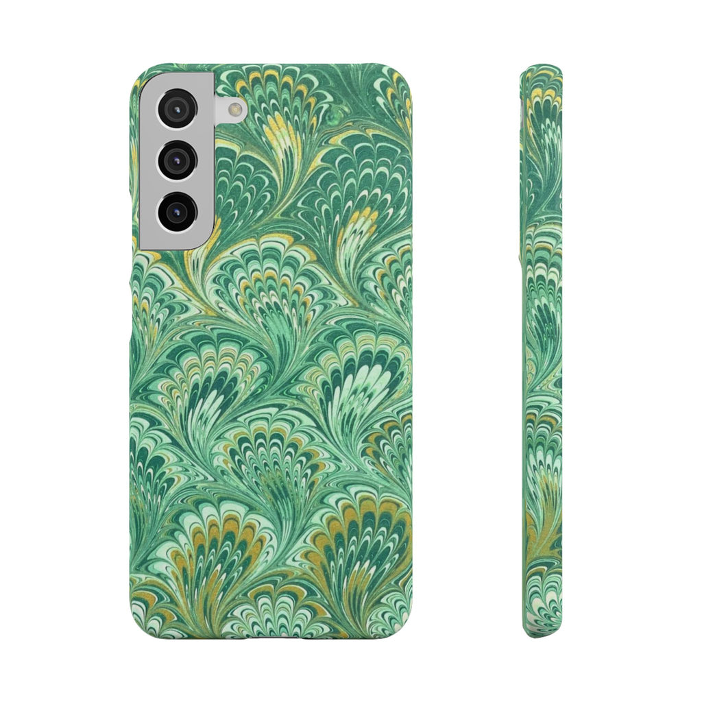 Marbled Feather Green Swirl - Single Layer Slim Phone Case