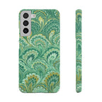 Marbled Feather Green Swirl - Single Layer Slim Phone Case