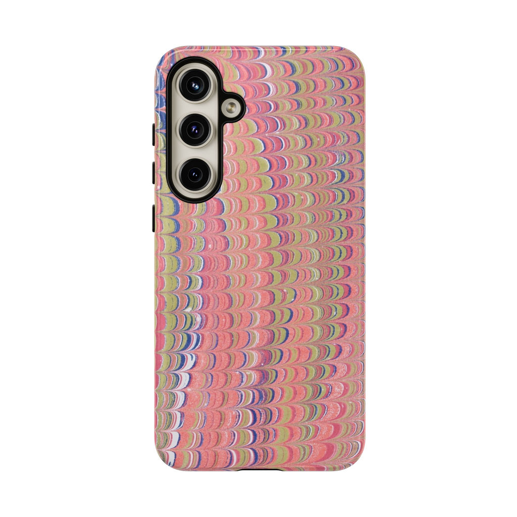 Pink Pastels Feather Marbled Vintage Design iPhone 16 + Samsung + Apple + Google - all models