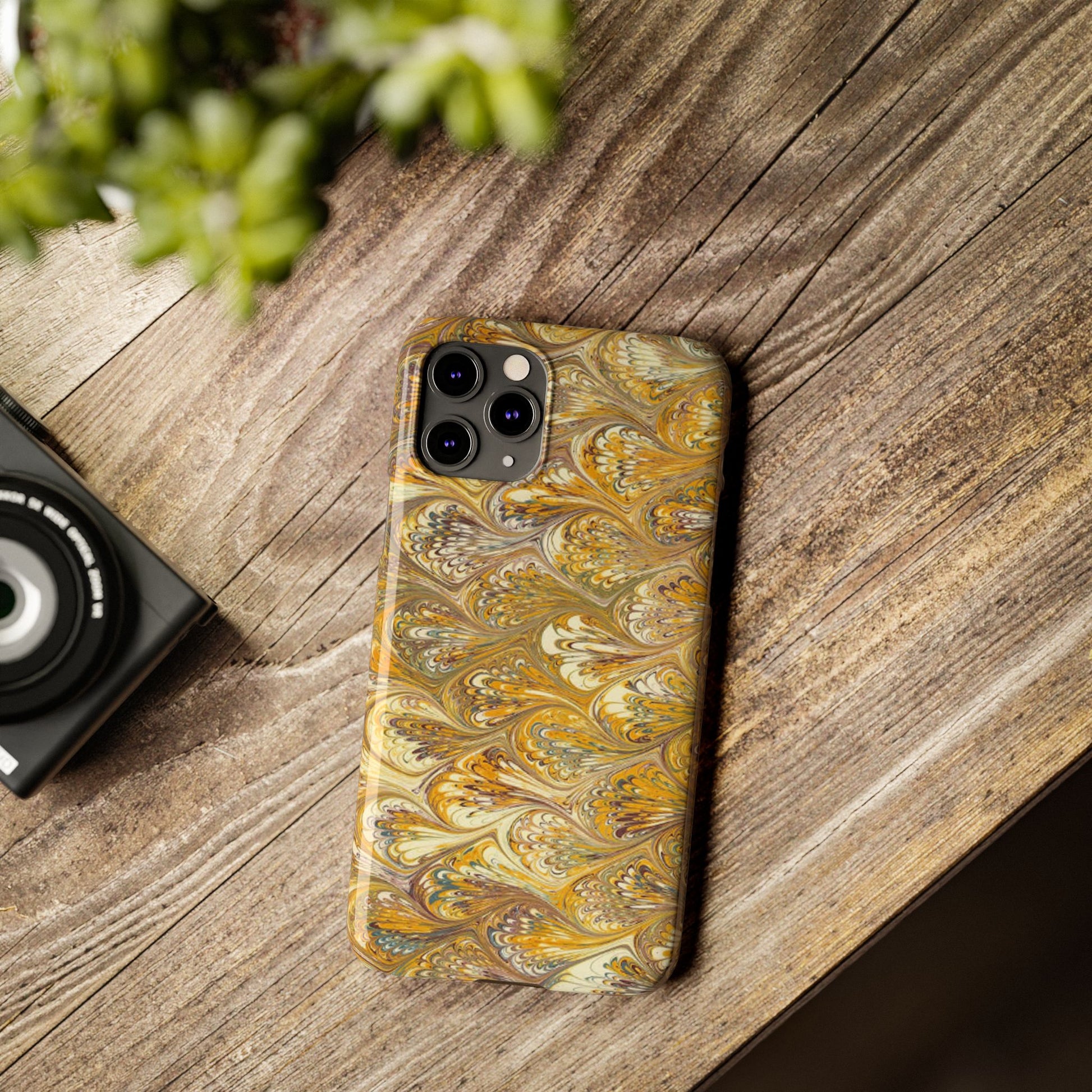 Golden Yellow Italian Marbled Designed, Slim Phone Cases, Case-Mate