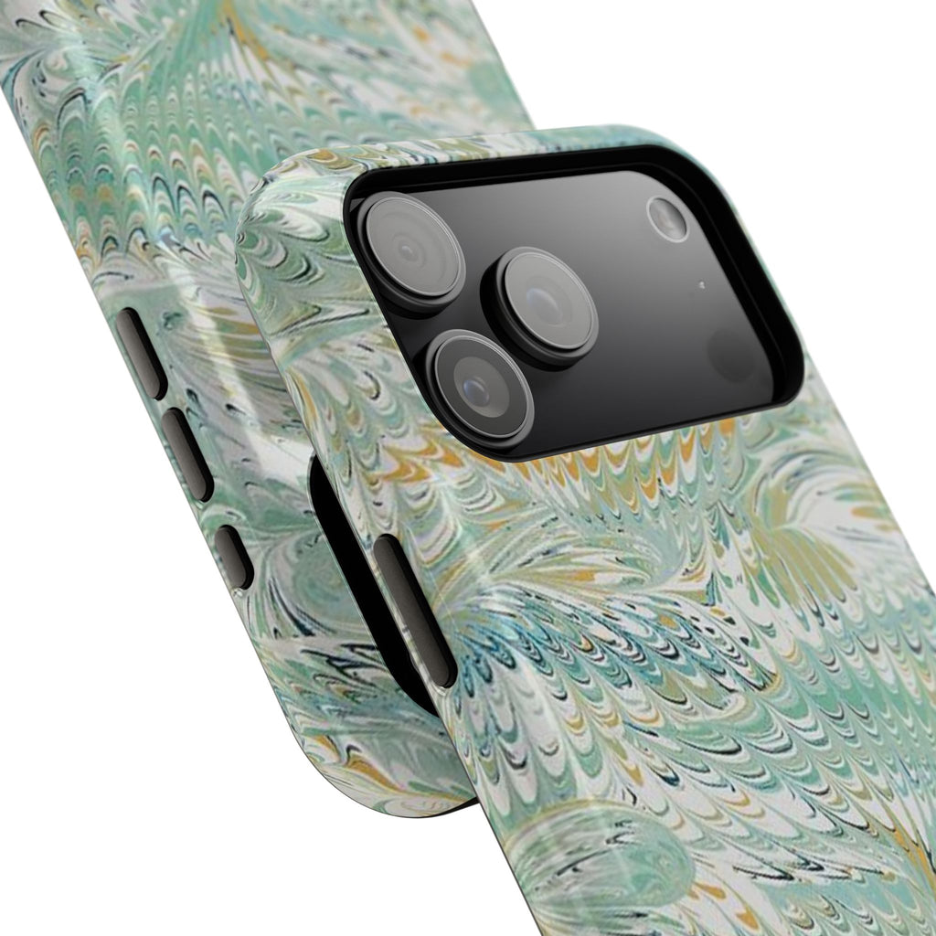 Mint Green Marbled Swirl Phone Case - Dual Layer