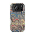 Marbled Peacock Feather Tough Phone Case — Durable Artistic Pattern Protective Cover