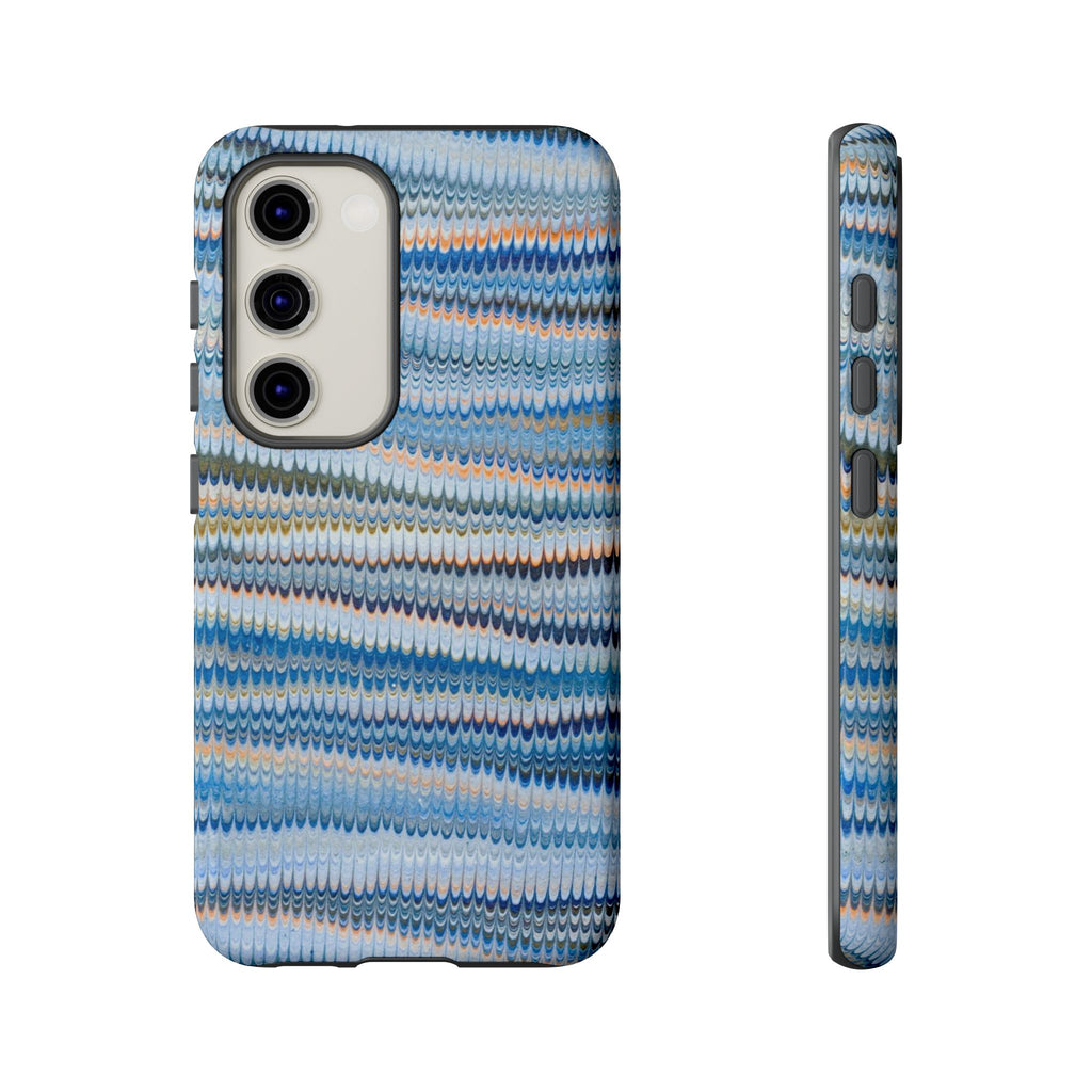 Blue Marbled Phone Cases iPhone 16 + Samsung + Apple + Google - all models, Vintage Marbled Design - Tough Cases