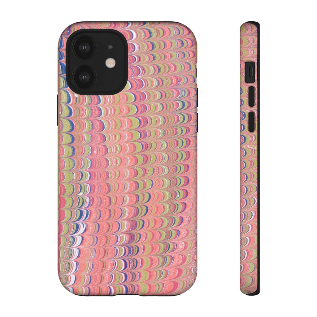 Pink Pastels Feather Marbled Vintage Design iPhone 16 + Samsung + Apple + Google - all models