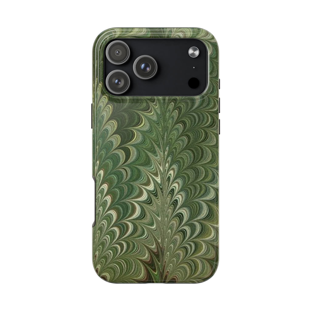 Deep Green Marble Italian Tough Phone Case — Durable Marbled Phone Case