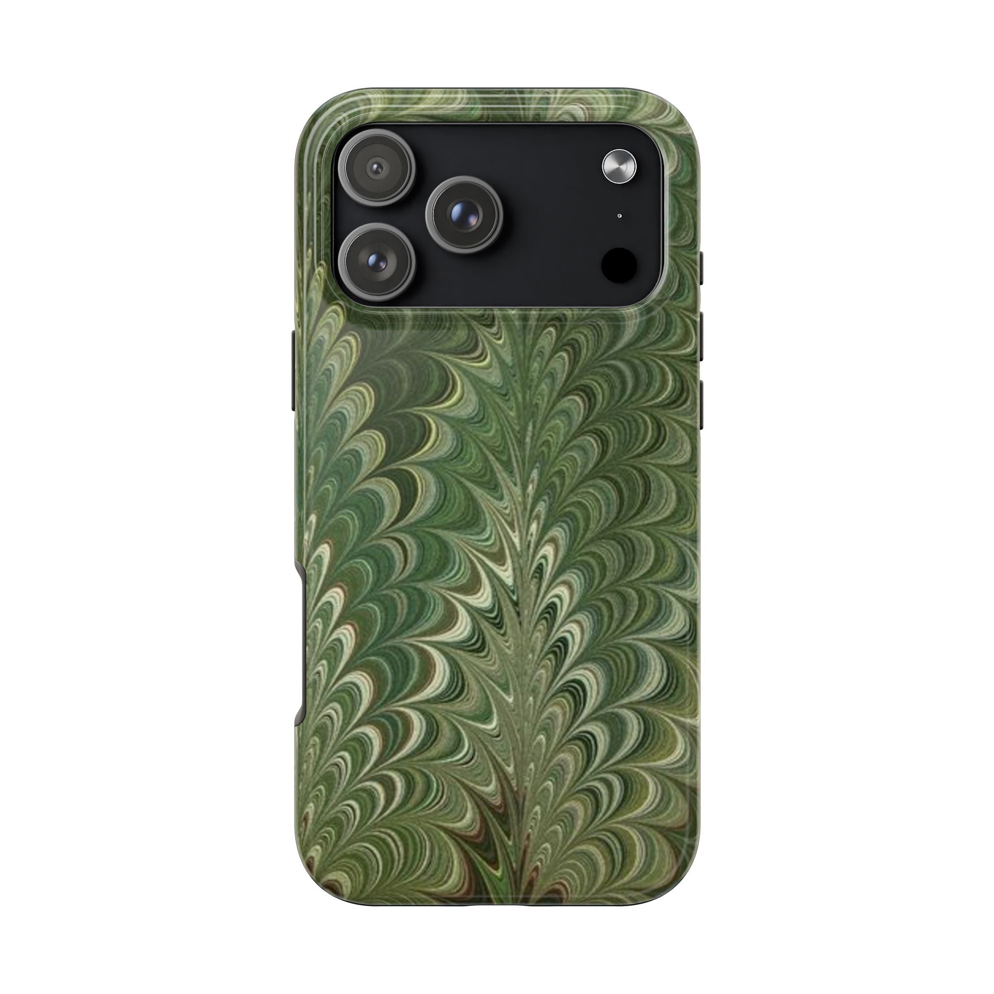 Deep Green Marble Italian Tough Phone Case — Durable Marbled Phone Case