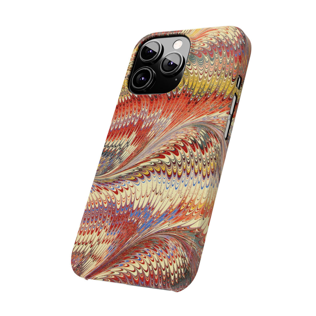 Marbled Design, Italy Feather Phone Case, Multi-Color, iPHONE16 Phone Cases and all sizes