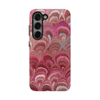 Pretty in Pink - Peacock Marble Italian Tough Phone Case — Durable Marbled Phone Case